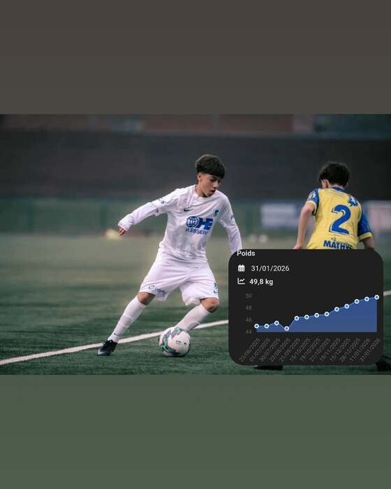 Jeune footballeur d'académie KRC Genk suivi en nutrition par BodyFitWithMe
