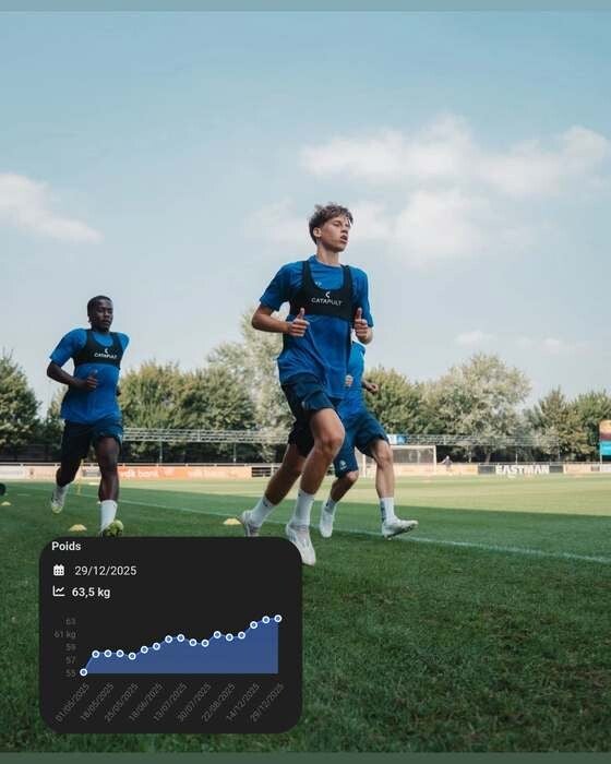 Jeune footballeur d'académie KAA Gent suivi en nutrition par BodyFitWithMe