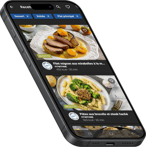 Application FitWithMe, recettes nutrition sportive