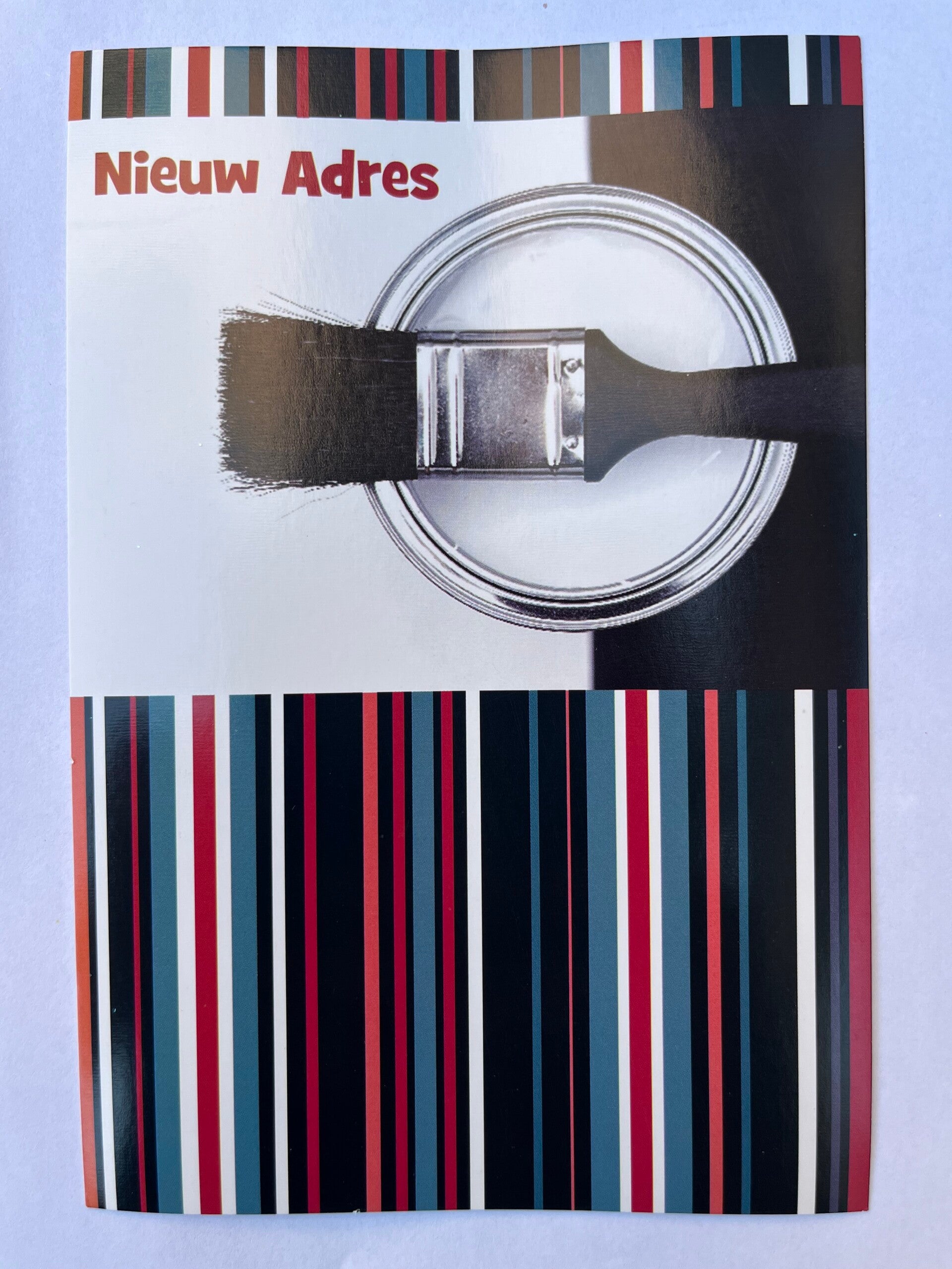 Nieuw adres kaart – Modern verfdesign - 8 stuks