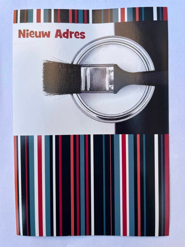 Nieuw adres kaart – Modern verfdesign - 8 stuks