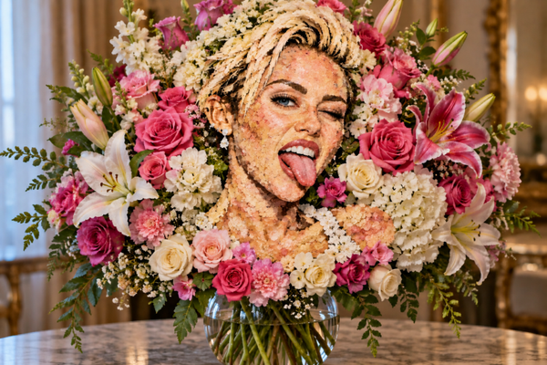 Head in the flowers