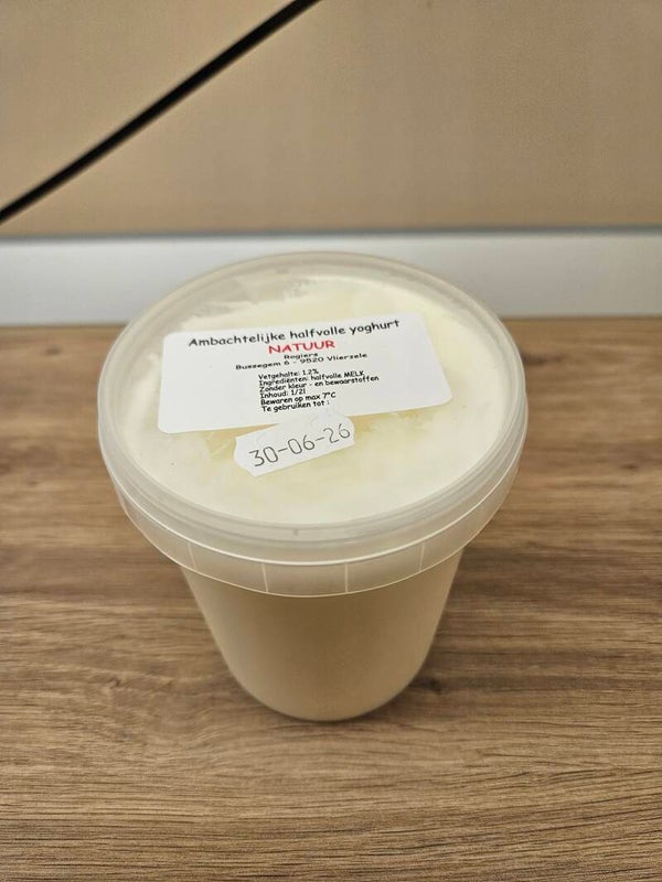 Ambachtelijke halfvolle yoghurt natuur 1/2l