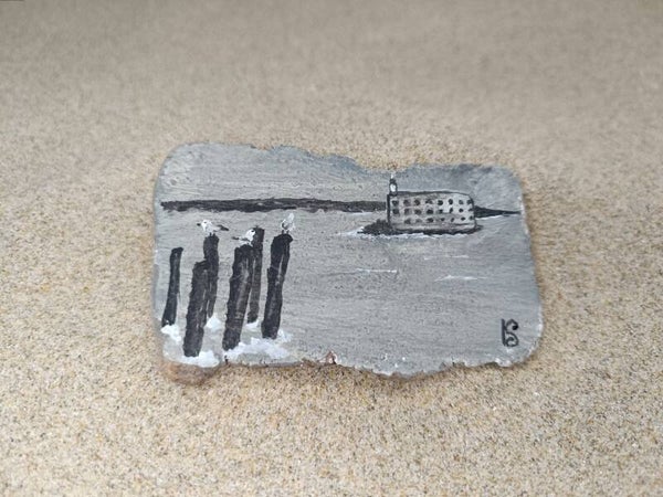 peinture sur écorce de bois flotté