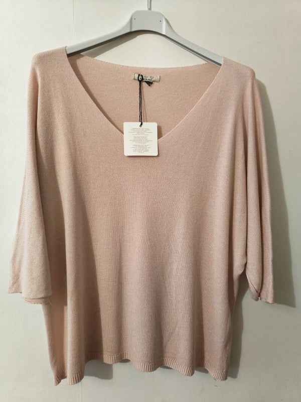 Pull rose manches mi-longues