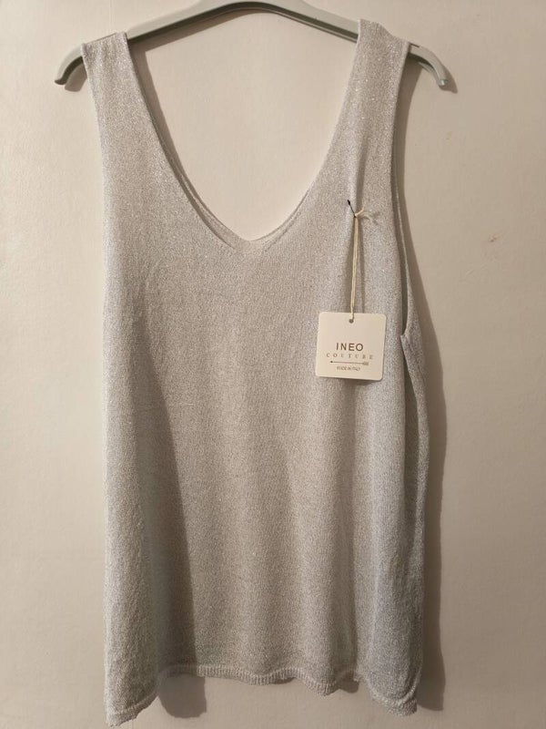 Débardeur gris a paillettes
