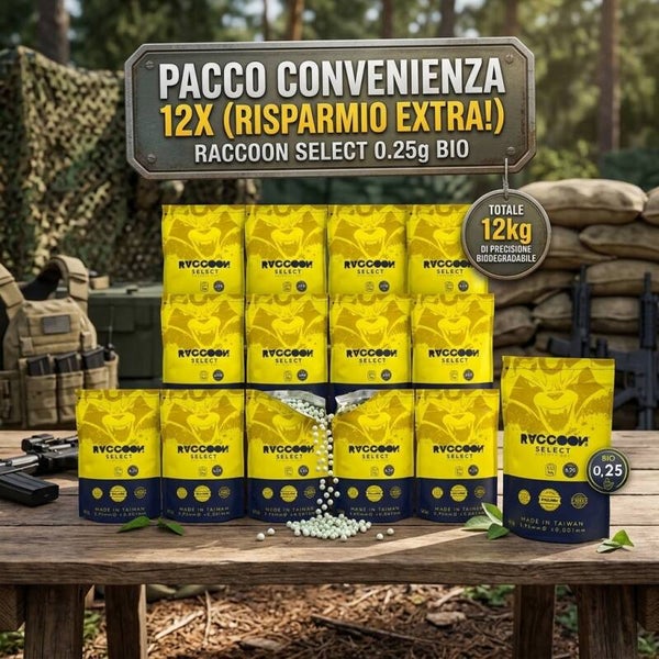 12 Pezzi box BIO RACCOON SELECT BBS BIO 0.25g 1Kg