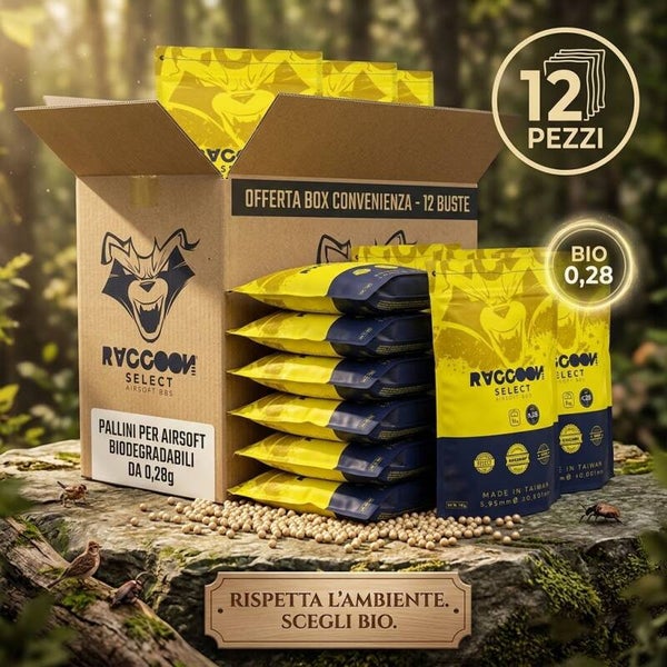 12 Pacchi Box BIO RACCOON SELECT BBS BIO 0.28g 1Kg