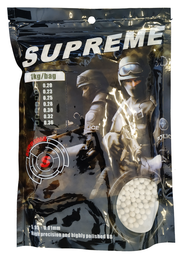 Pallini SUPREME Busta da 1kg di 0.20g/023g/0.25g/0.28G - Bianchi
