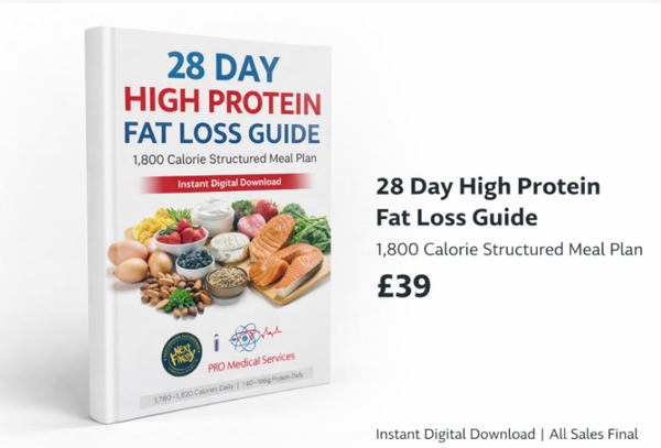 28 Day High Protein Fat Loss Guide – 1,800 Calorie Structured Meal Plan (Digital Download)