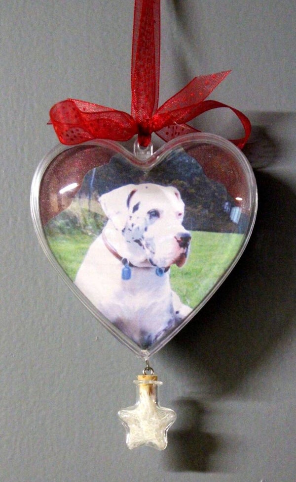 Fotohart met memory flesje voor haartjes of as