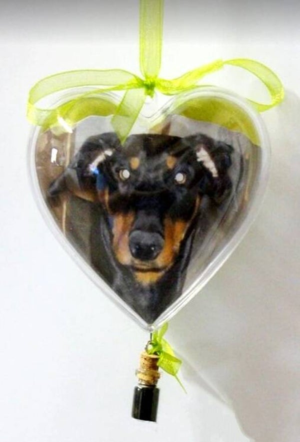 Fotohart met memory flesje voor haartjes of as