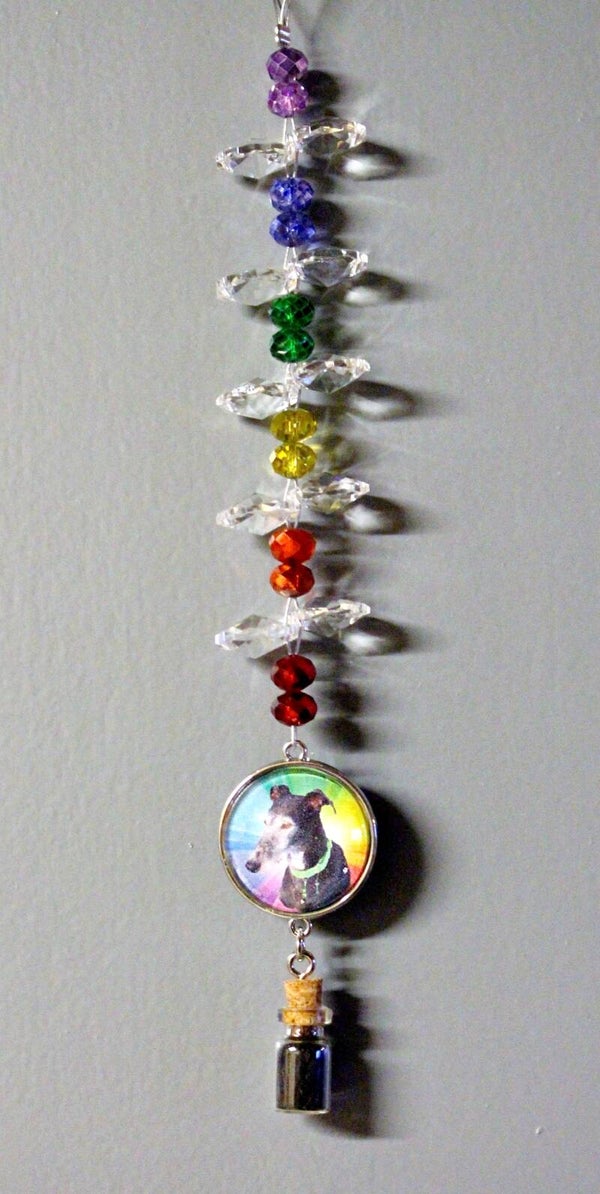 Blinghanger met foto en memoryflesje voor haartjes of as