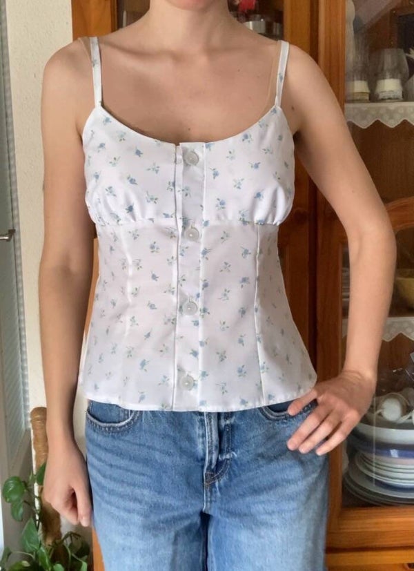 Top de tirantes floral
