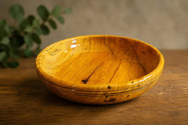 13.5" Spalted Oak Bowl - Glass Like Finish