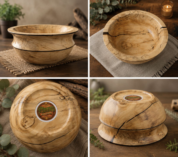 Handcrafted Spalted Maple Bowl – 7" Diameter