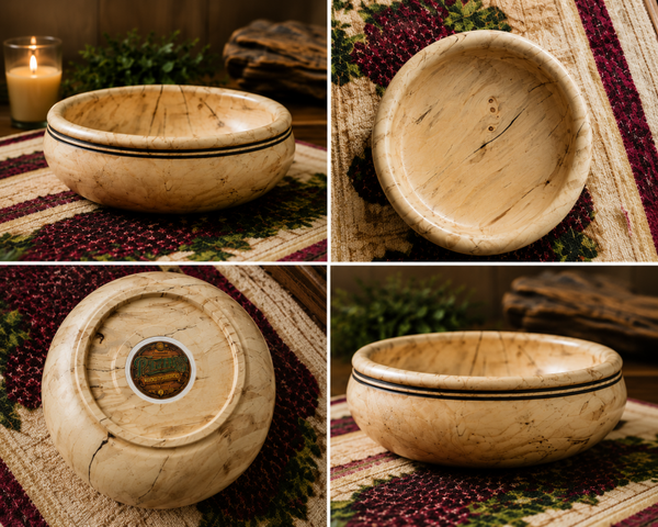 Handcrafted Spalted Maple Bowl – 7" Diameter