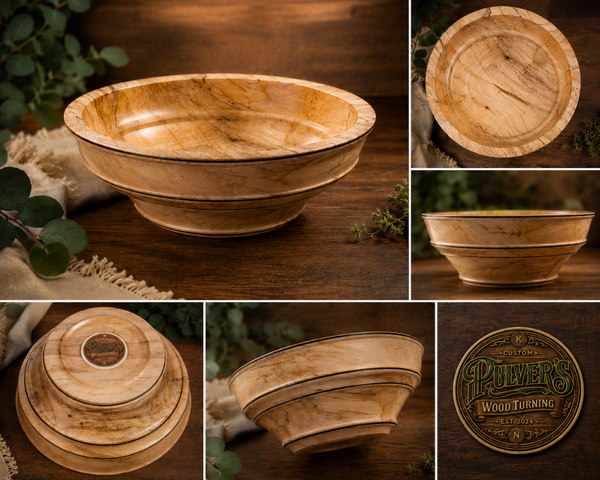 Handcrafted Spalted Maple Bowl – 7" Diameter