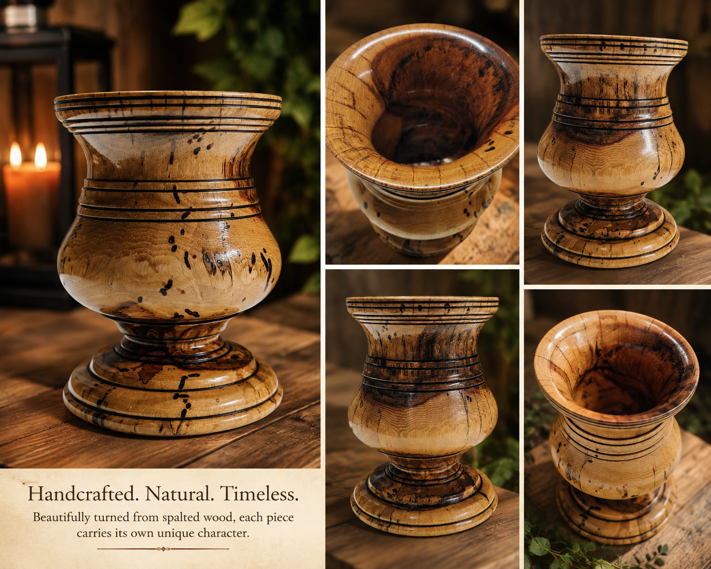 Hand-Turned Walnut Decorative Vessel – 6 Inch