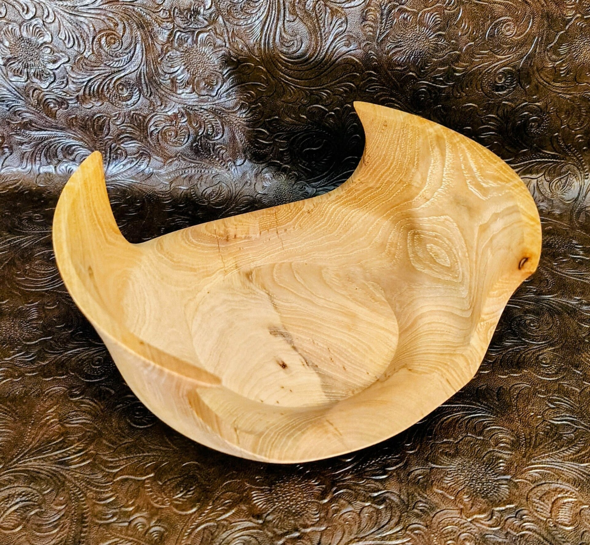 Handcrafted Wooden Bowl – One of a Kind 7.5 w. X 3 t