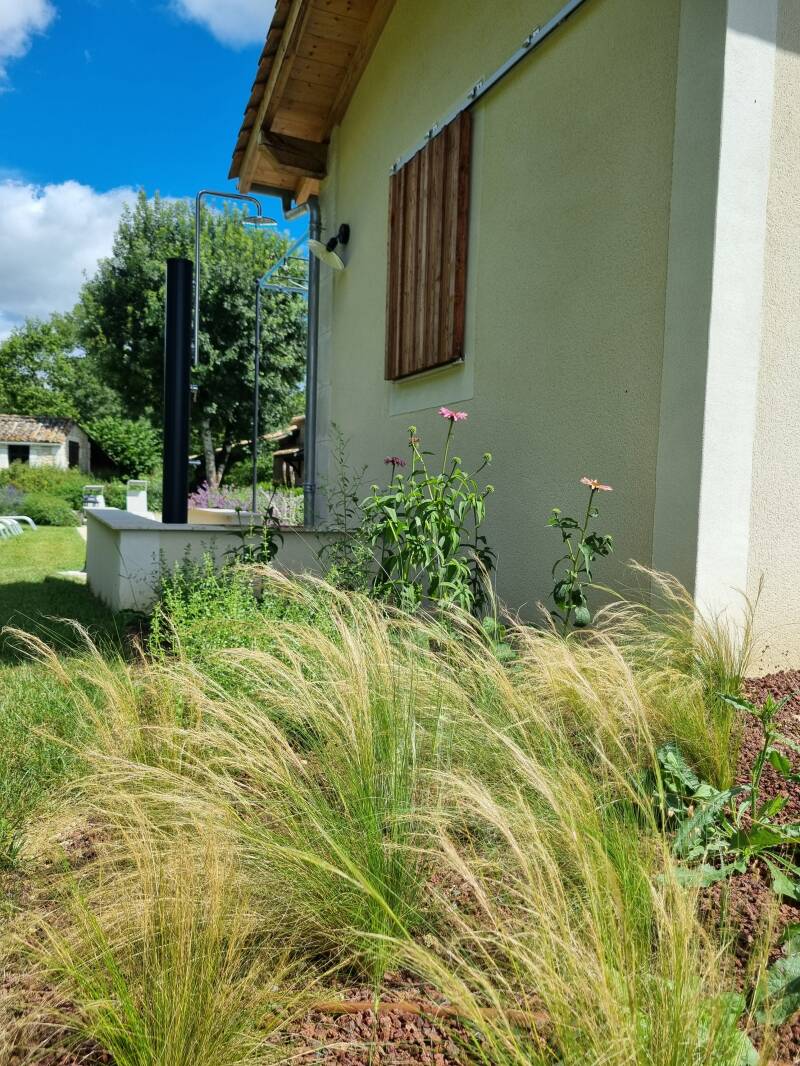 back of the pool house