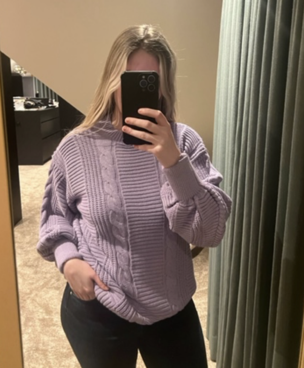 Kabel Sweater - Lila
