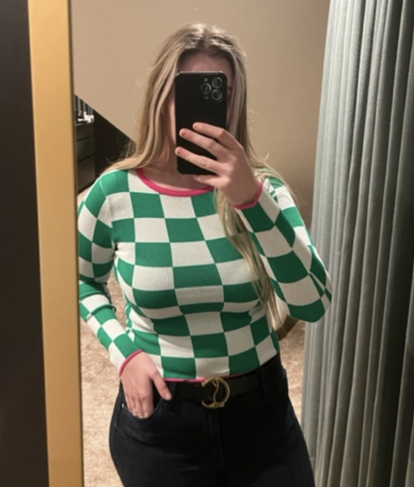 Block Sweater - Green/White