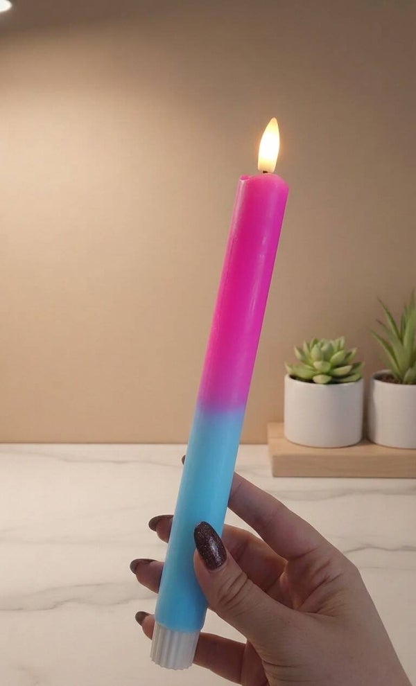 LED Dinerkaars - Dipdye fel roze & blauw