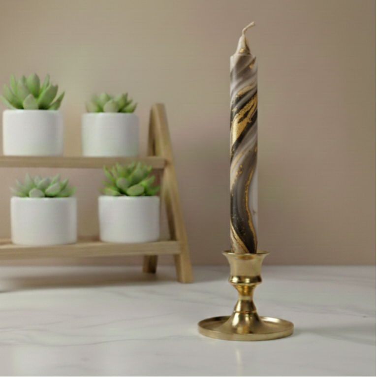 Dinerkaars Marble | Zwart, wit, goud