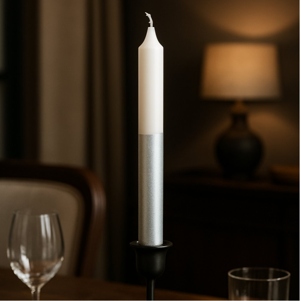 Dinerkaars Zilver/wit