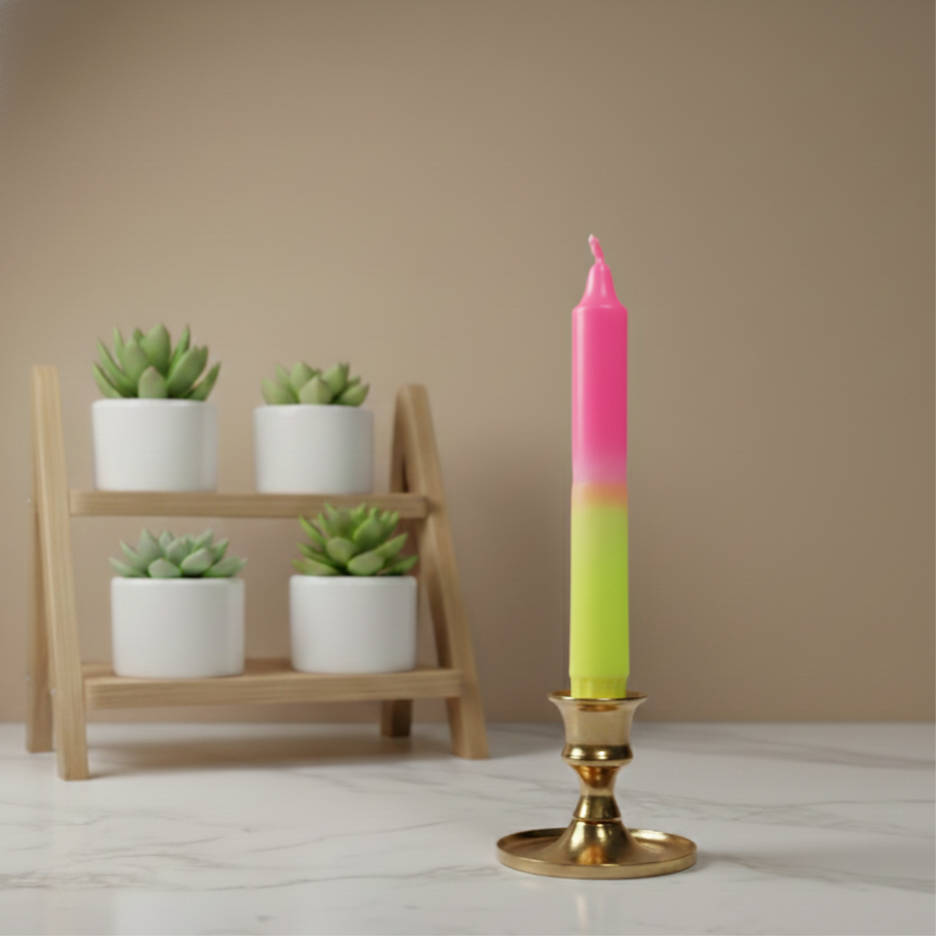 Dinerkaars Neon geel/roze