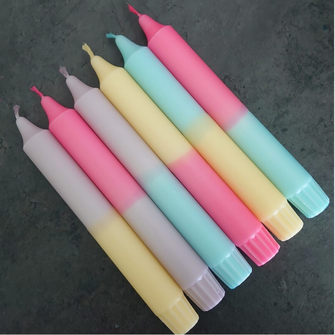 Pastel mix dinerkaarsen set