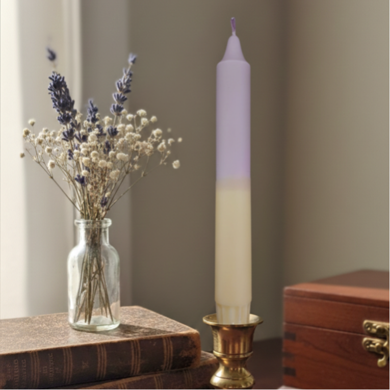 Dinerkaars pastel geel/lila