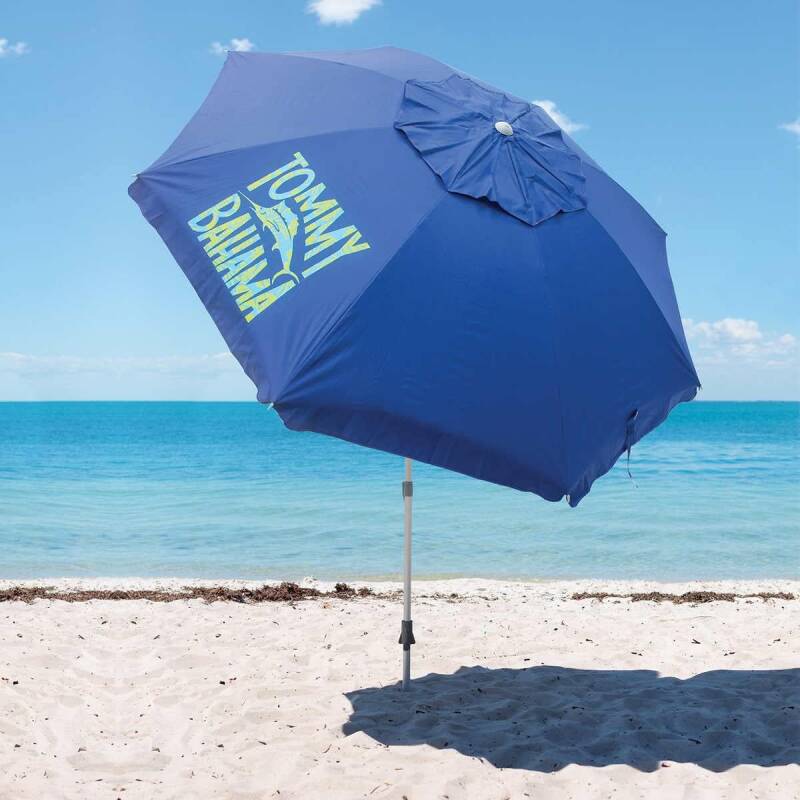 Metal Frame 7.5' Beach Umbrella with Wood Pole