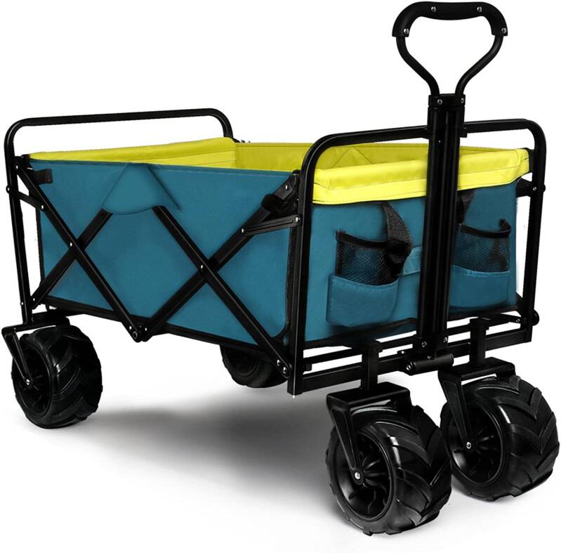 Knowlife Collapsible Wagon, Beach Wagon with Big Wheels for Sand
