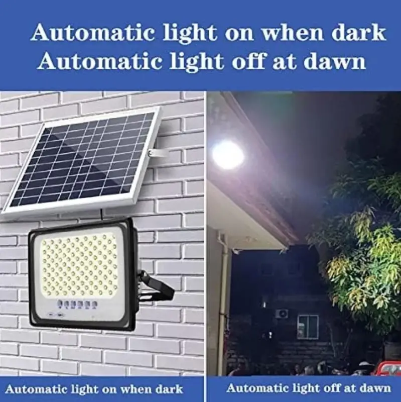 Faro Solare 1000W Led Con Pannello Solare Sensore Crepuscolare Telecomando