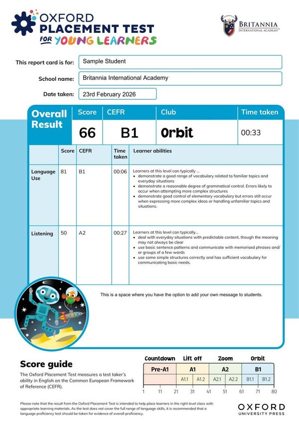Oxford Placement Test for Young Learners