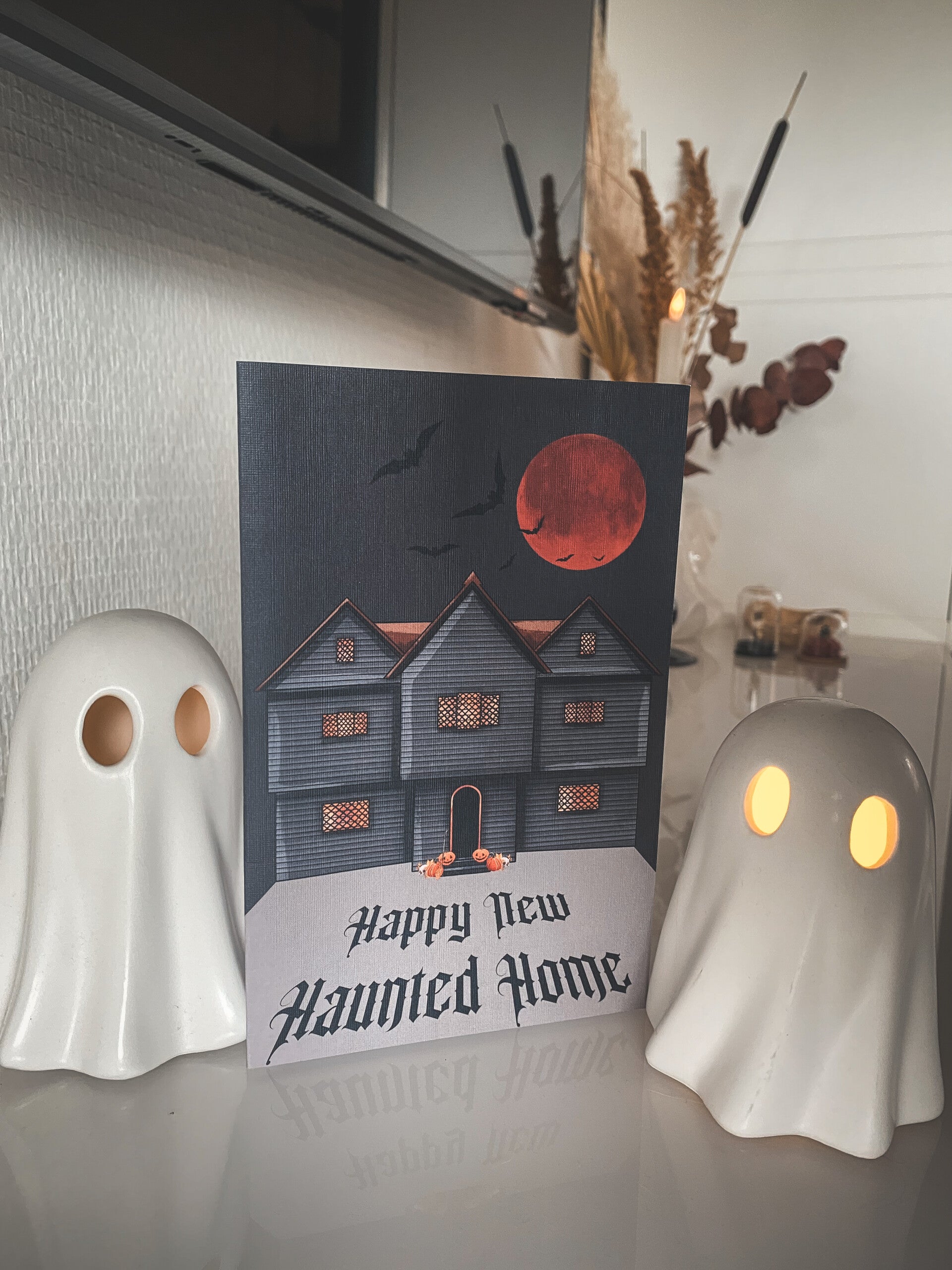 Happy new haunted home - greeting card