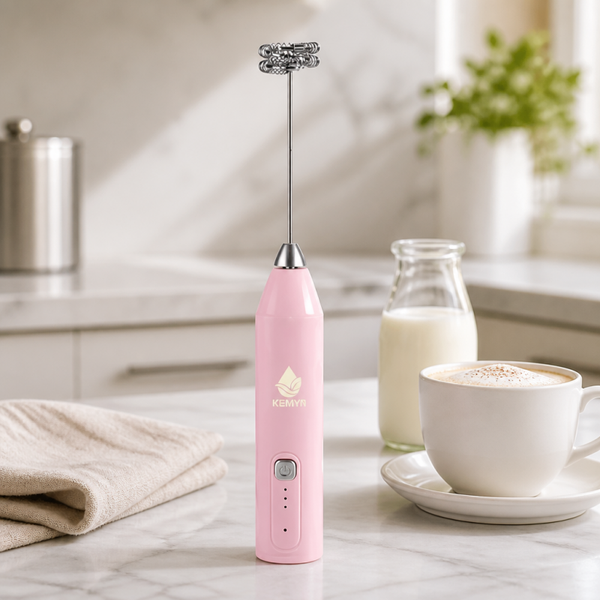 milk/coffee frother - pink