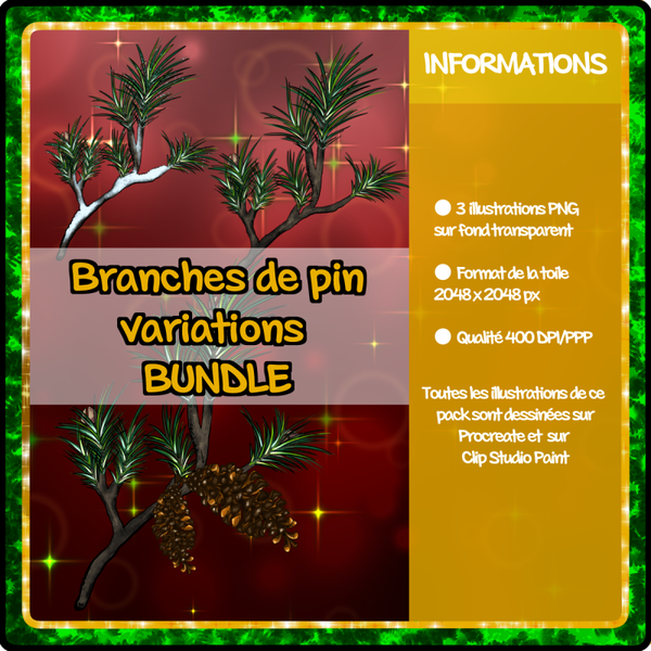 🌲 Pack 3 branches de pin