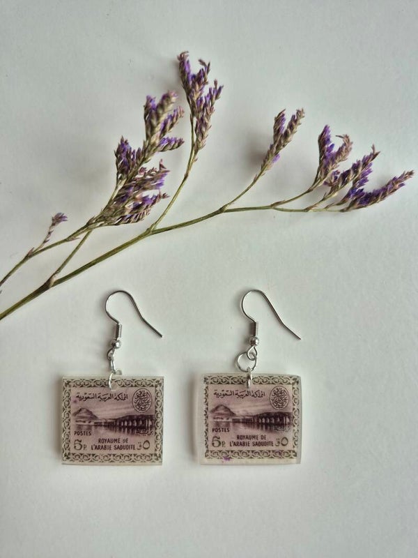 Postal stamp earring