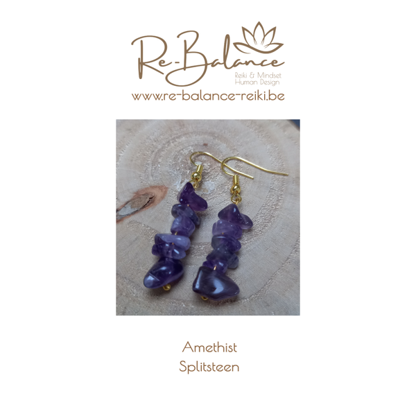 Oorbellen Splitsteen (handgemaakt)