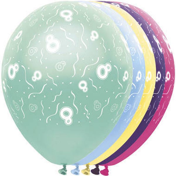 LO39 Latex ballon met opdruk (8) licht blauw met helium