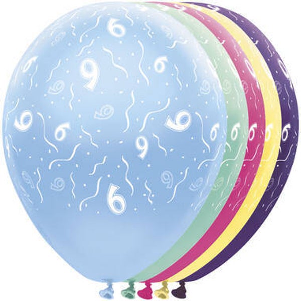 LO40 Latex ballon met opdruk (9) paars met helium