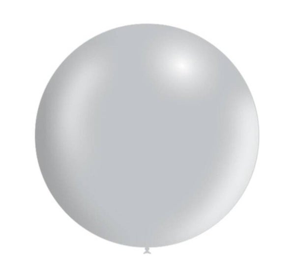 LRTB19 Latex reuze / top ballon zilver met helium