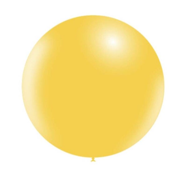 LRTB12 Latex reuze / top ballon geel met helium