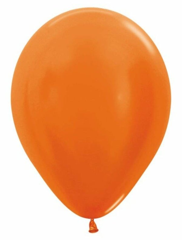 LO1 Latex metallic oranje ballon met helium