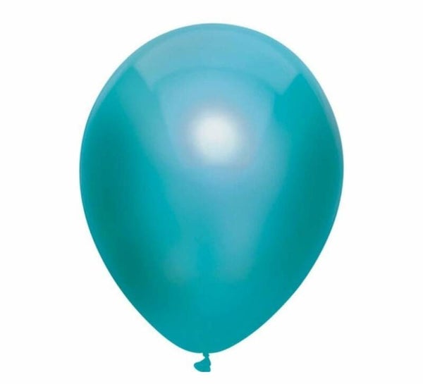 LB4 Latex metallic aqua ballon met helium