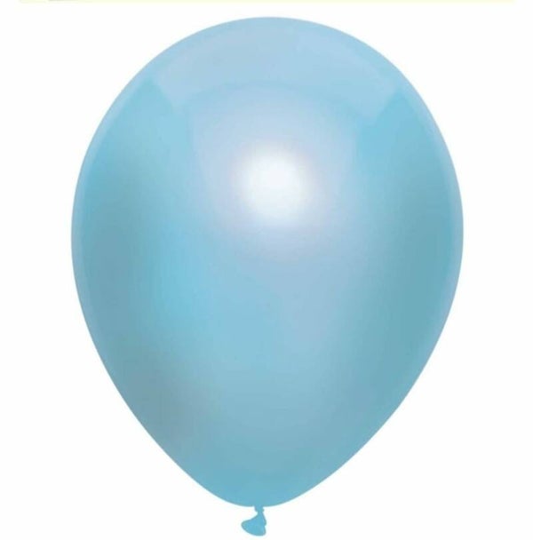 LB3 Latex metallic licht blauw ballon met helium