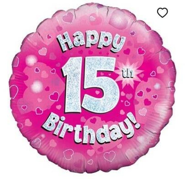 FBC16 Folie ballon 15 jaar roze
